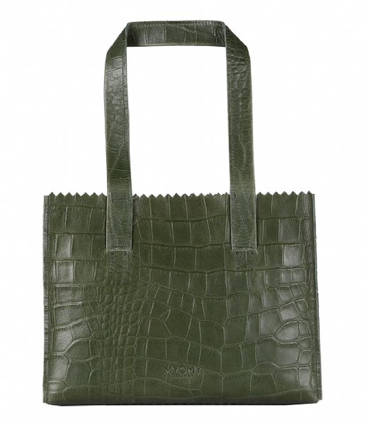 MYOMY  My Paper Bag Handbag croco vetiver green (10572940)