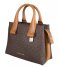 Michael Kors  Rollins Small Satchel brown acorn & gold colored hardware