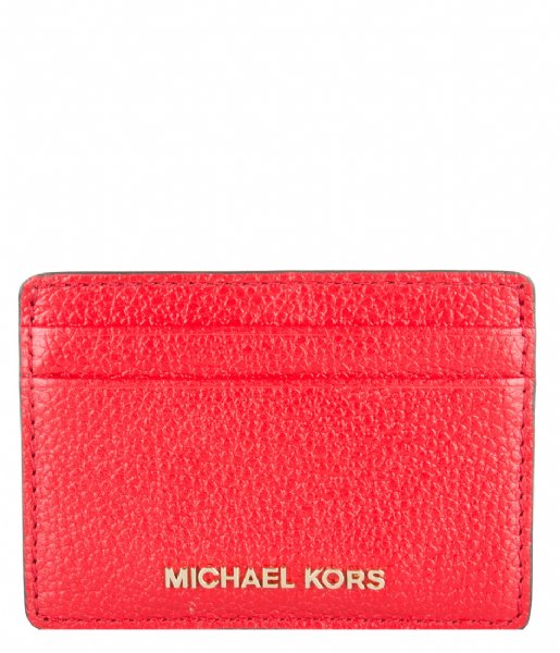 Michael Kors  Mercer Card Holder bright red & gold colored hardware