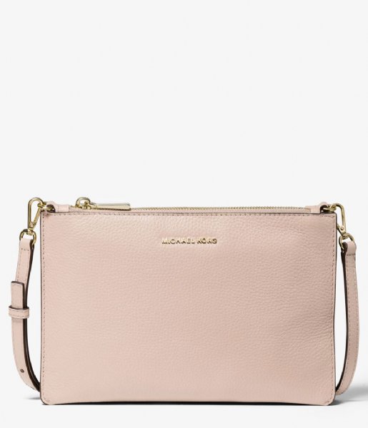 Michael Kors  Large Double Pouch Crossbody soft pink & gold colored hardware