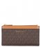 Michael Kors  Large Slim Card Case brown acorn & gold colored hardware