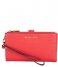 Michael Kors  Double Zip Wristlet bright red & gold colored hardware