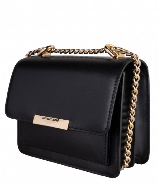 Michael Kors Skuldertasker Jade XS Gusset black & gold colored hardware | Little Green Bag