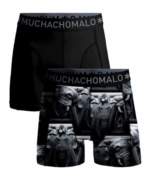 Muchachomalo  2-pack shorts Elephant Norway Print Black (01)