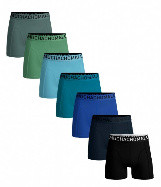 Muchachomalo  7 Pack Light Cotton Solid Black Blue Blue Blue Blue Green Green