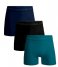 Muchachomalo  Men 3-Pack Boxer Shorts Solid Blue/Black/Blue