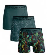 Muchachomalo 3-Pack Boxer Shorts Print-Solid Print Print Green