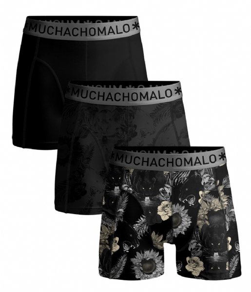 Muchachomalo  Short Print Solid 3 Pack Black