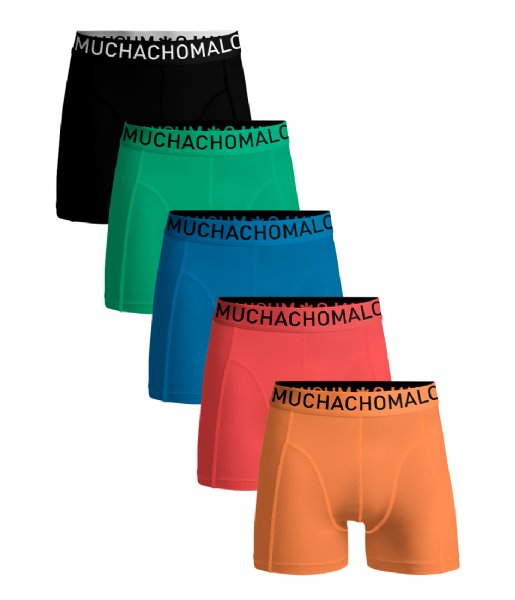 Muchachomalo  Light Cotton Solid 5-Pack Black Green Blue Coral Light Coral