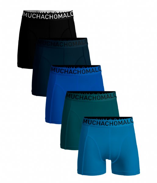 Muchachomalo  Light Cotton Solid 5-Pack Black Petrol Dark Blue Dark Green Blue