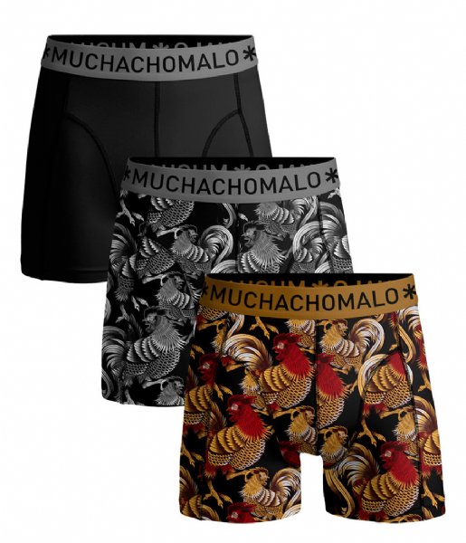 Muchachomalo  Short Rooster 3-Pack Print Print Black