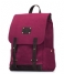 O My Bag  Mau Backpack 15 Inch burgundy waxed canvas / brown hunter