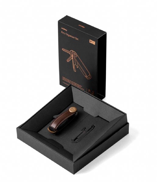 Orbitkey  Gift Set Leather Key Organiser And Multi -Tool V2 Epresso Black (ESB)