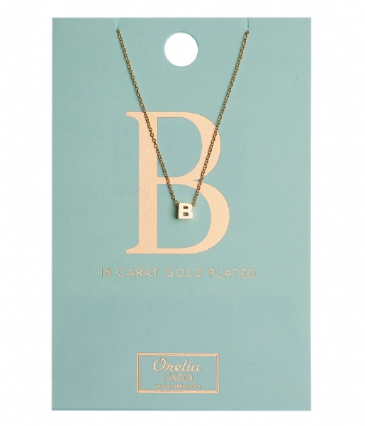 Orelia  Necklace Initial B pale gold plated (10752)