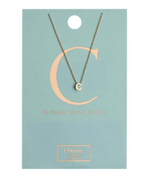 Orelia  Necklace Initial C pale gold plated (10363)
