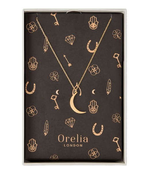 Orelia  Brushed Moon Giftbox gold plated (22391)
