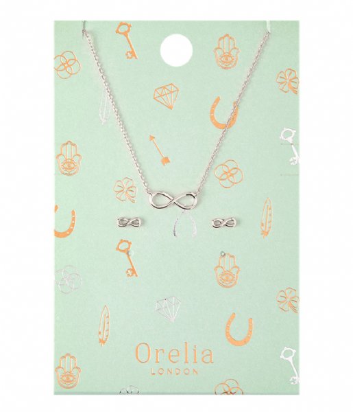 Orelia  Infinity Earring Necklace silver plated (22085)