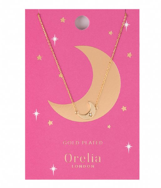 Orelia  Moon Charm Necklace gold plated (22376)