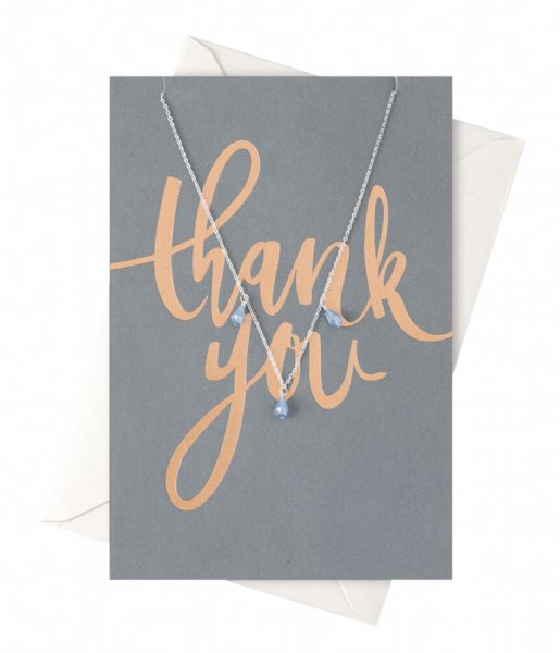 Orelia  Thank You Drop Necklace Giftcard silver plated (22100)