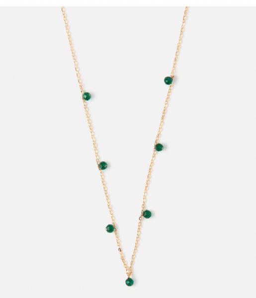 Orelia  Fine Stone Drop Short Necklace green (23112)