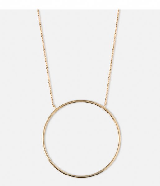 Orelia  Large Open Circle Necklace pale gold plated (23041)