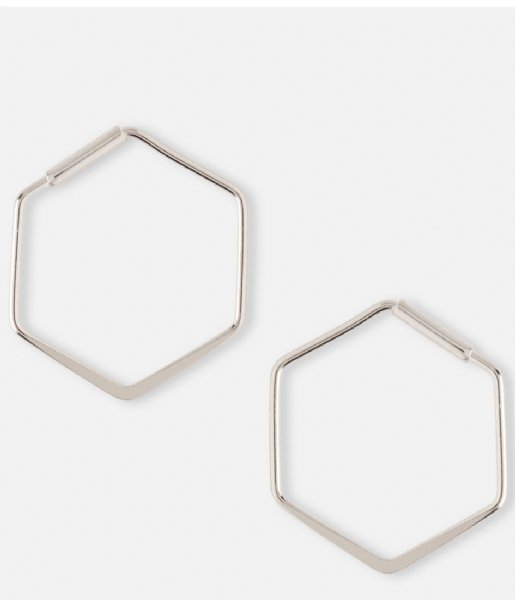 Orelia  Small Hexagon Hoop silver plated (22919)
