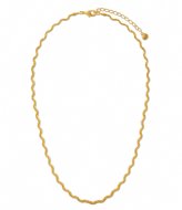 Orelia Textured Wave Chain Necklace Pale Gold