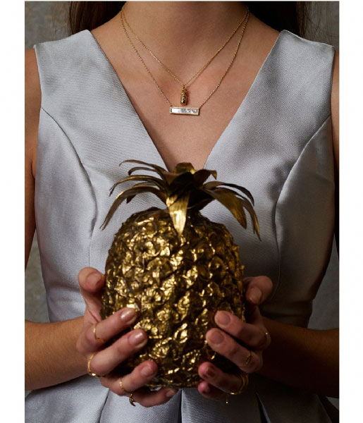 Orelia  Solid Pineapple Necklace pale gold (ORE9603)
