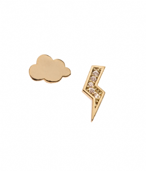 Orelia  Cloud And Lightening Earrings pale gold plated (21001)