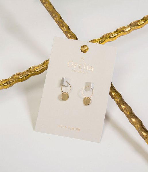 Orelia  Mini Coin Hoop Earring pale gold (22228)