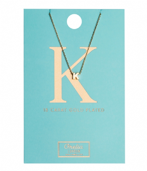 Orelia  Necklace Initial K pale gold plated (21148)