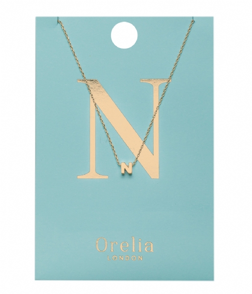 Orelia  Necklace Initial N pale gold plated (21150)