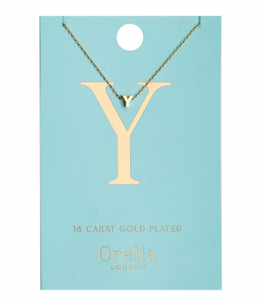 Orelia  Necklace Initial Y pale gold plated (21170)