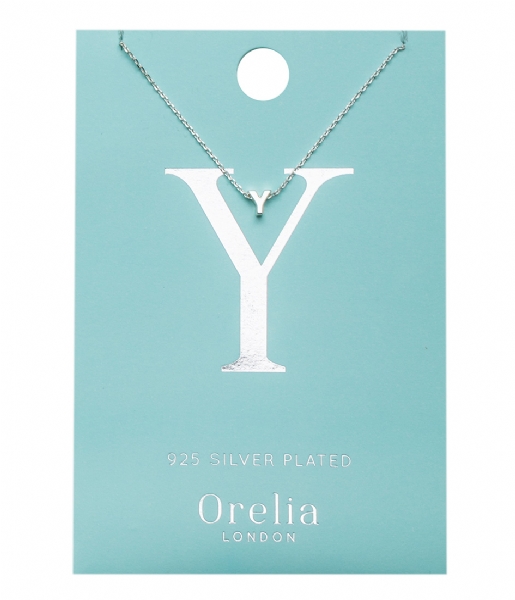 Orelia  Necklace Initial Y silver plated (21171)