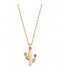 Orelia  Flower Cactus Charm Ditsy Necklace pale gold plated (22837)