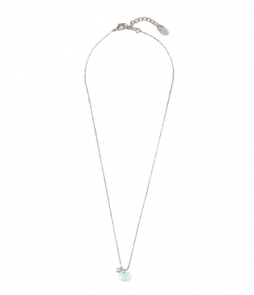 Orelia  Faced Stone Drop Necklace  silver (22721)