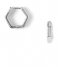 Orelia  Orelia oorbellen kleine hexagon ringetjes zilverkleurig Zilverkleurig (ORE25488)
