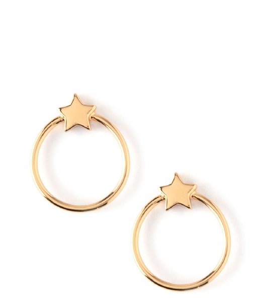 Orelia  Front Facing Metal Star Hoops pale gold plated (ORE24002)
