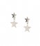 Orelia  Double Star Drop Stud Earrings silver plated (ORE25049)