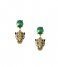 Orelia  Panther Head Drop Earrings pale gold plated (ORE25150)