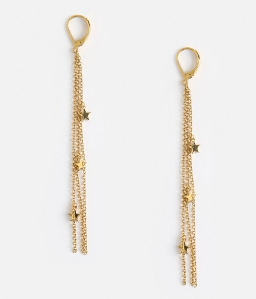 Orelia  Falling Star Chain Drop Earrings pale gold plated (ORE25151)