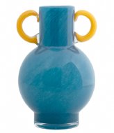 Present Time Vase Fiesta Glass Bright Blue Yellow (PT4188BL)