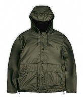 Rains Short Hooded Coat Evergreen (65)