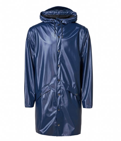 Rains  Long Jacket Shiny Blue (07)