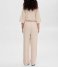 Selected Femme  Slfviva 2/4 Long Linen Jumpsuit Sandshell