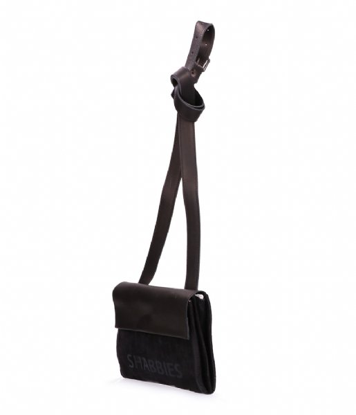 Shabbies  Crossbody Small Waxed Suede Polished waxed suede black