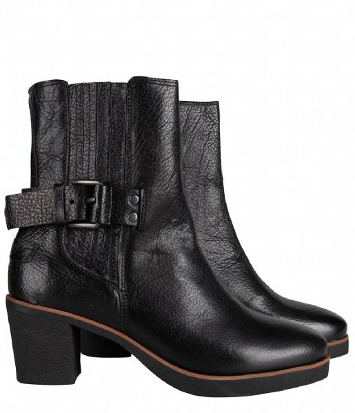 Shabbies  Ankle Boot With Zipper Grain black