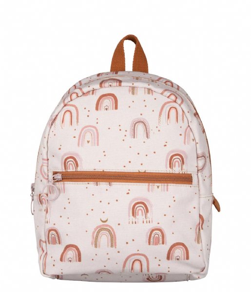 The Little Green Bag  Backpack Rainbows Small Off White (201)