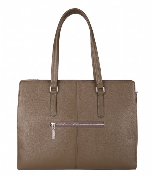 The Little Green Bag  Lorelei Laptop Tote 15.6 Inch taupe