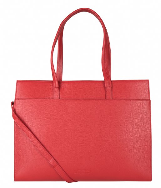 The Little Green Bag  Cassia Laptop Tote 15.6 Inch red